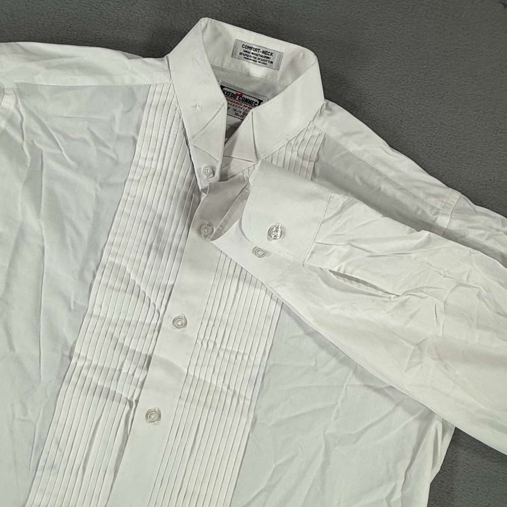Tuxedo Connect White Formal Pleated Front Shirt Point Collar 16.5 36/37